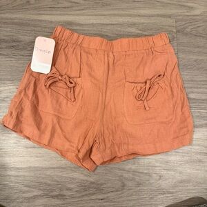 Love Riche Women's Orange Pocket Shorts